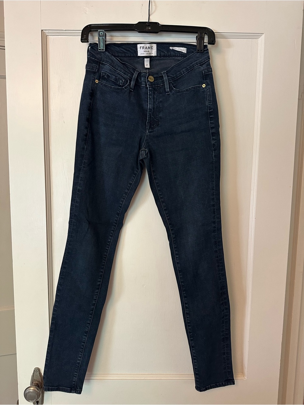 Frame Denim Skinny Jean in Dark Indigo
